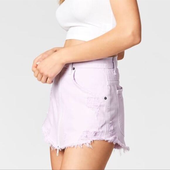 Carmar LF Beatrice Lavender Zipper Denim Skirt - Picture 6 of 12